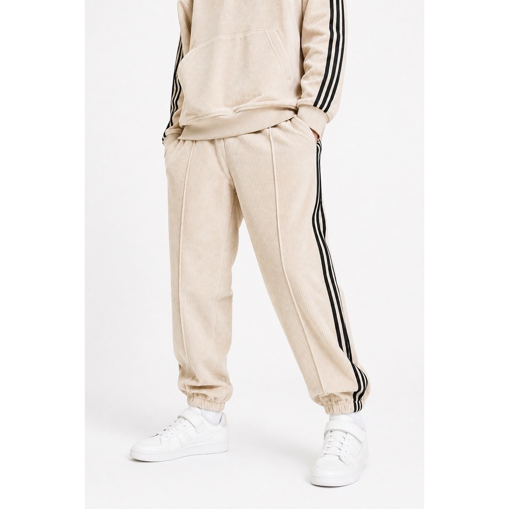 Adidas x Ivy Park Corduroy Joggers Beige Black Three Stripe Small Sweatpants